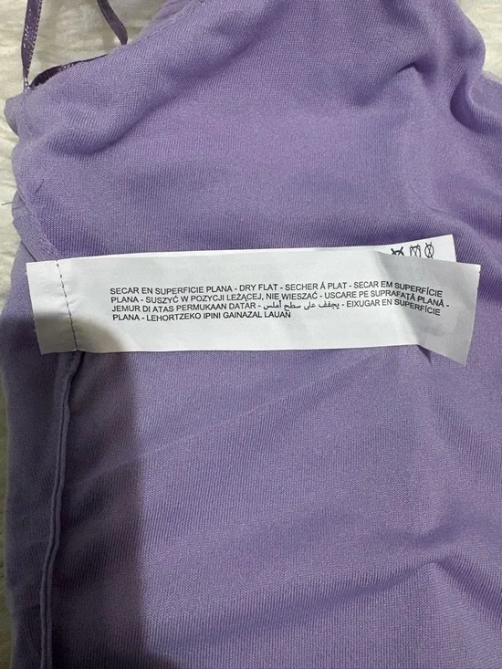 Zara Lilac Tulle Ruffle Strap Ruched Crop Top - Picture 10 of 10